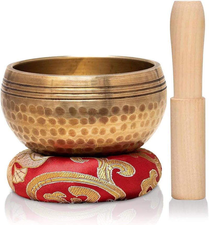 LeSage Tibetan Singing Bowl Set - Easy To Play for Beginners - Authentic Handcrafted Mindfulness Meditation Holistic Sound 7 Chakra Healing Gift (9.5cm) - Image 1